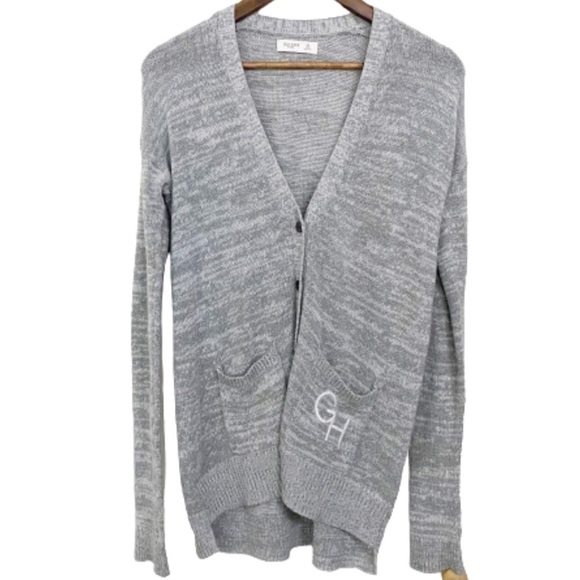 3/$20 Gilly Hicks Monogram Gray Cardigan Sweater - Picture 1 of 6